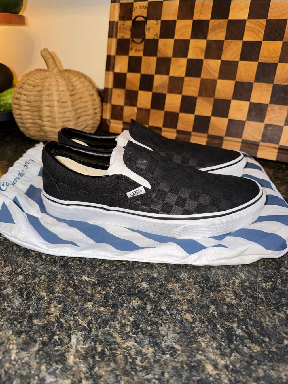 Vans Men’s 10.5 WIDE Checkerboard Slip-On Shoes